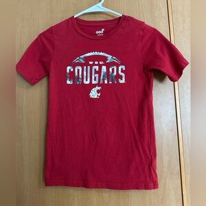Boys WSU cougar football tee.